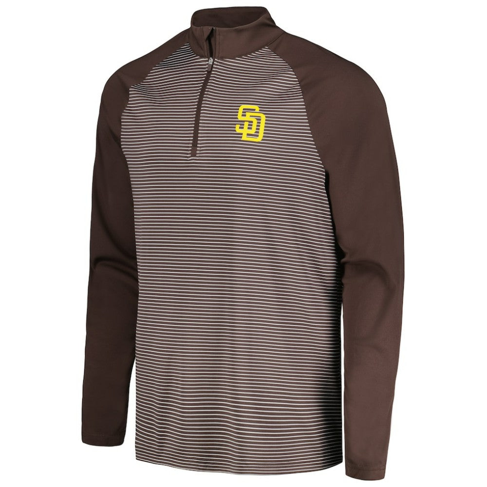 San Diego Padres Levelwear Charter Striped Raglan Quarter-Zip Top Outlet
