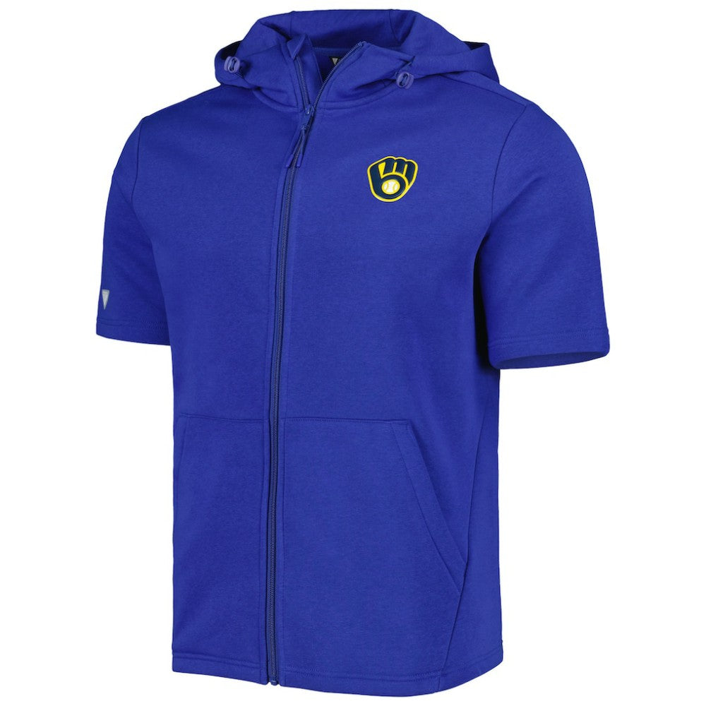 Milwaukee Brewers Levelwear Recruit Full-Zip Short Sleeve Hoodie Discount