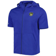 Milwaukee Brewers Levelwear Recruit Full-Zip Short Sleeve Hoodie Discount
