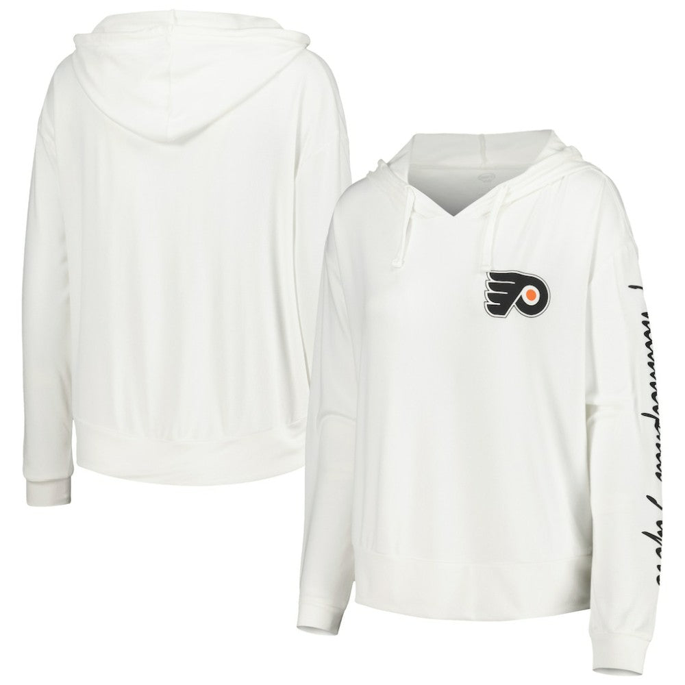 Philadelphia Flyers Concepts Sport Women's Accord Hacci Long Sleeve Hoodie Top - White | NHL near me