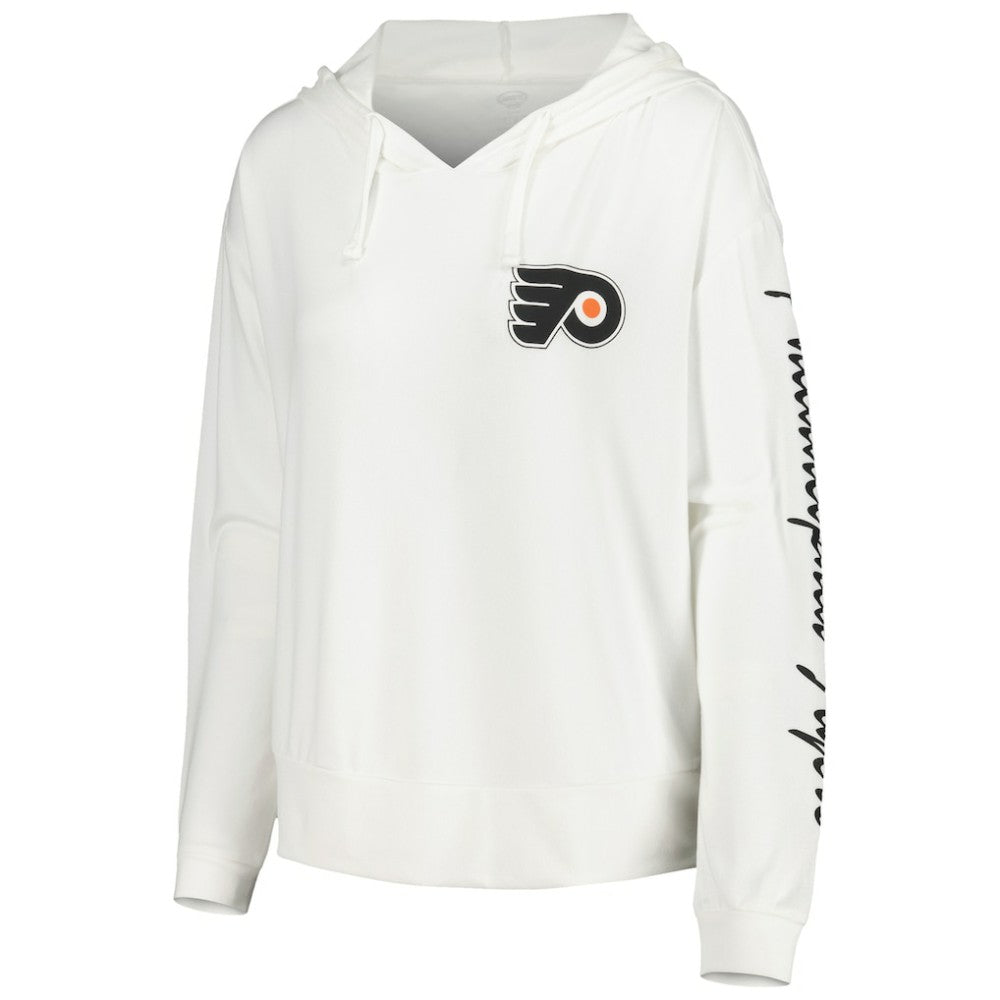 Philadelphia Flyers Concepts Sport Women's Accord Hacci Long Sleeve Hoodie Top - White | NHL near me