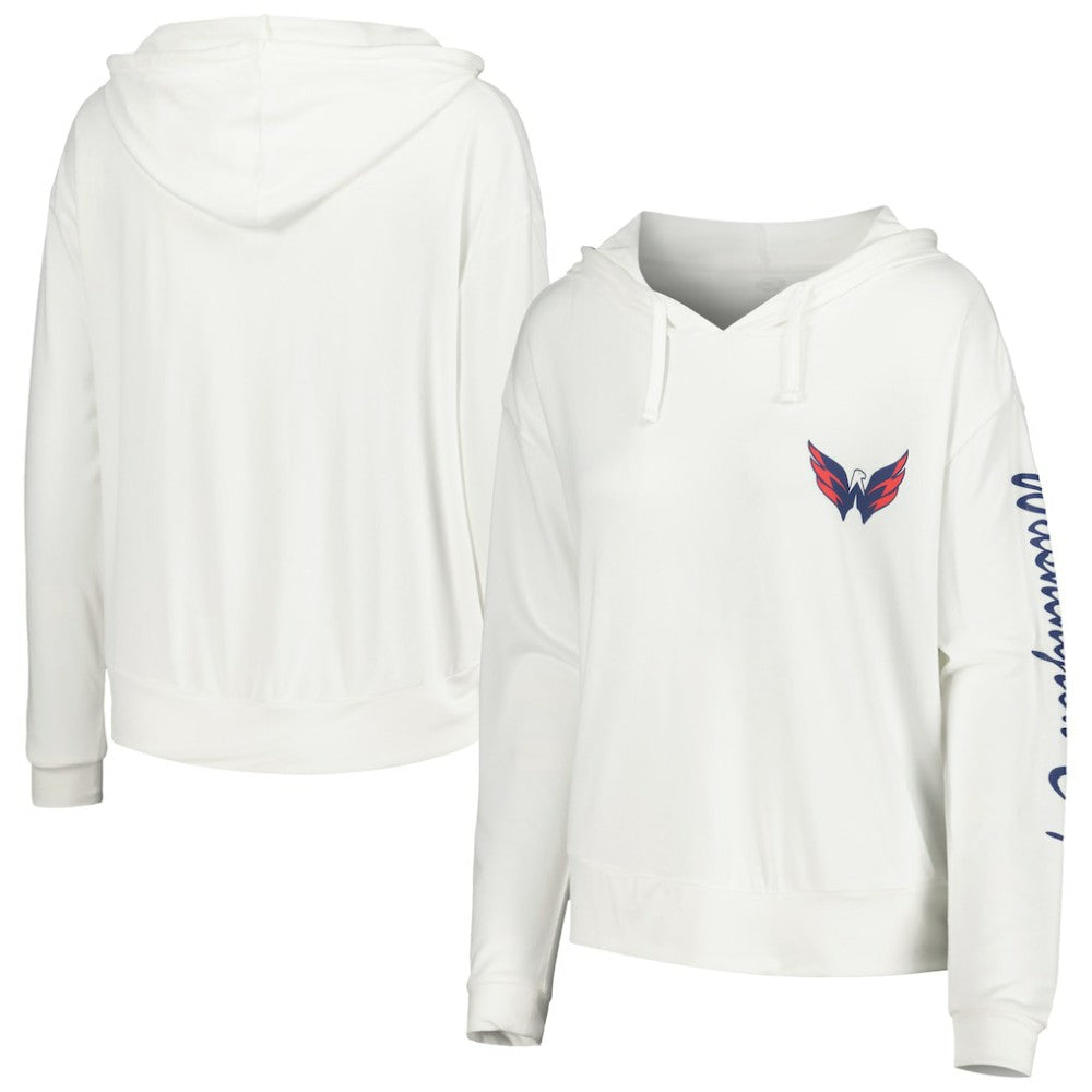 Washington Capitals Concepts Sport Women's Accord Hacci Long Sleeve Hoodie Top - White | NHL online
