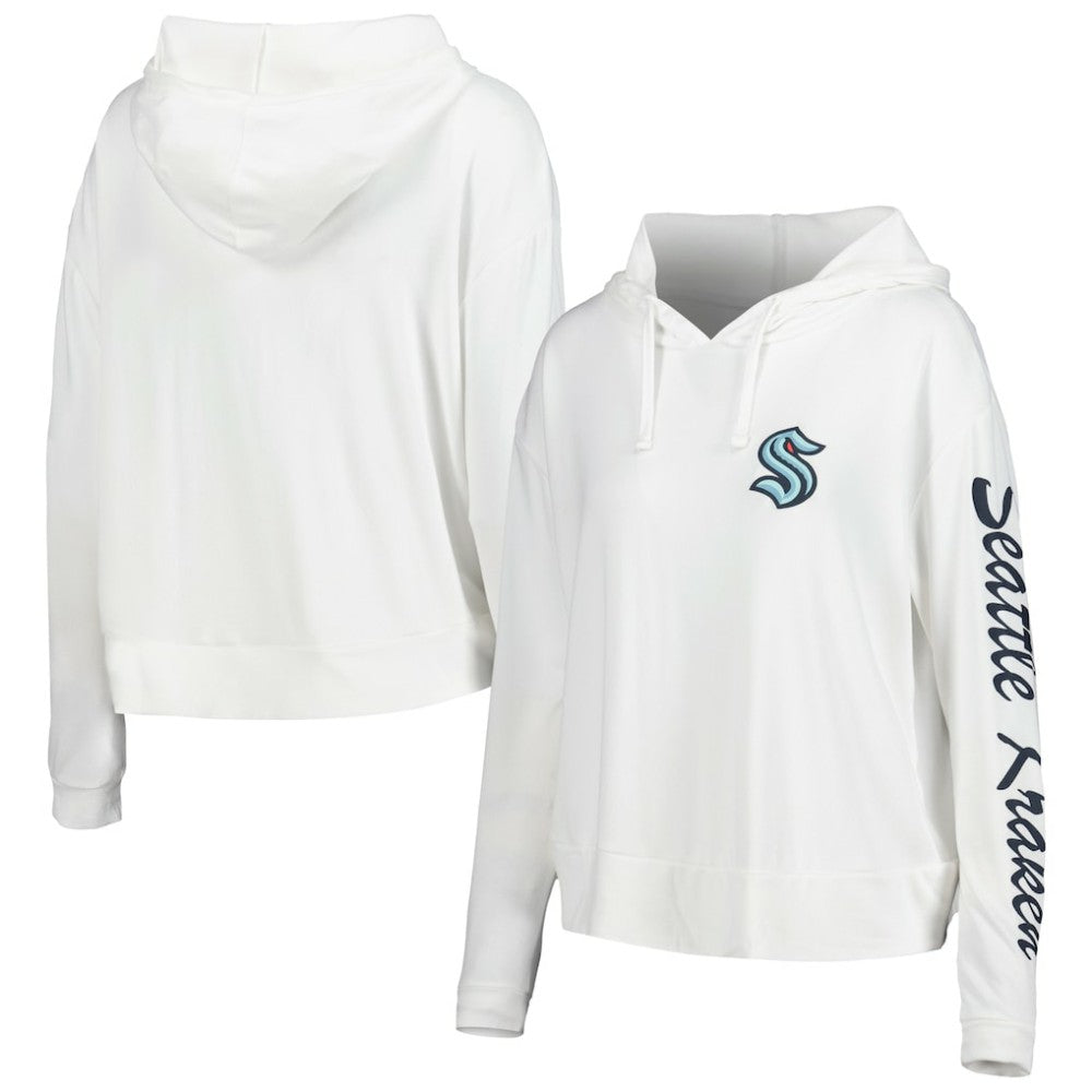 Seattle Kraken Concepts Sport Women's Accord Hacci Long Sleeve Hoodie Top - Cream | NHL Clearance