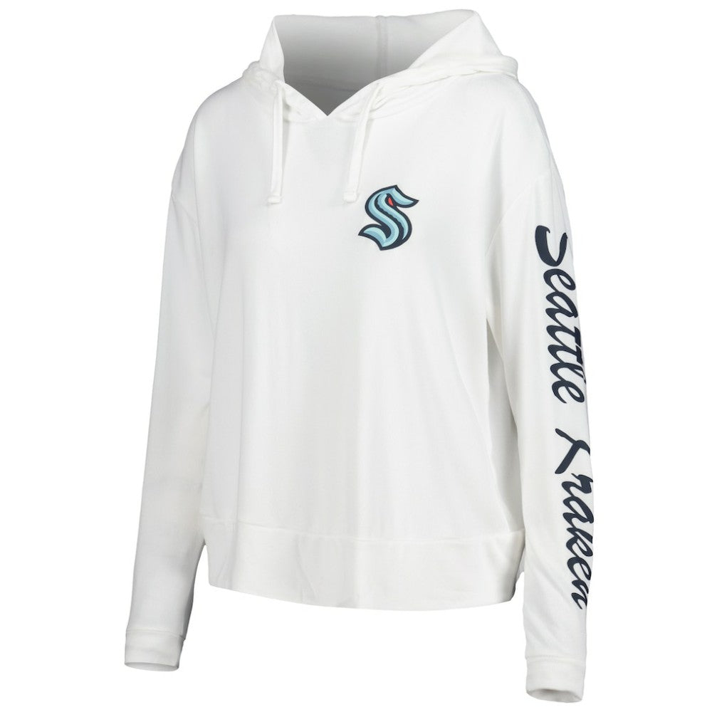 Seattle Kraken Concepts Sport Women's Accord Hacci Long Sleeve Hoodie Top - Cream | NHL Clearance