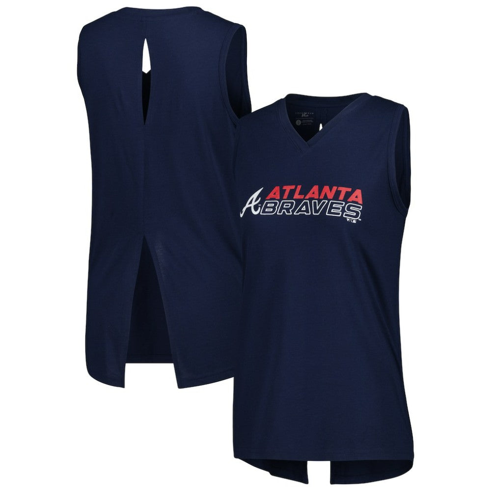 Atlanta Braves Levelwear Women's Paisley Chase V-Neck Tank Top Outlet