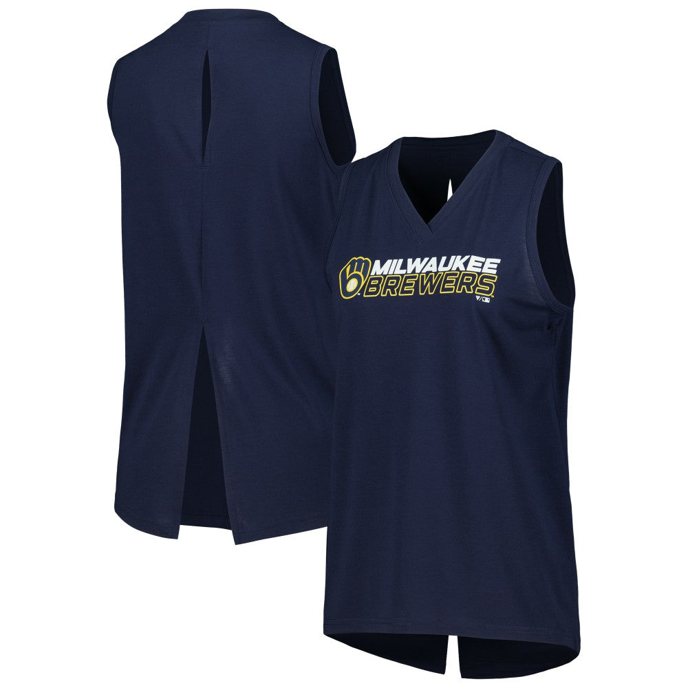 Milwaukee Brewers Levelwear Women's Paisley Chase V-Neck Tank Top Discount