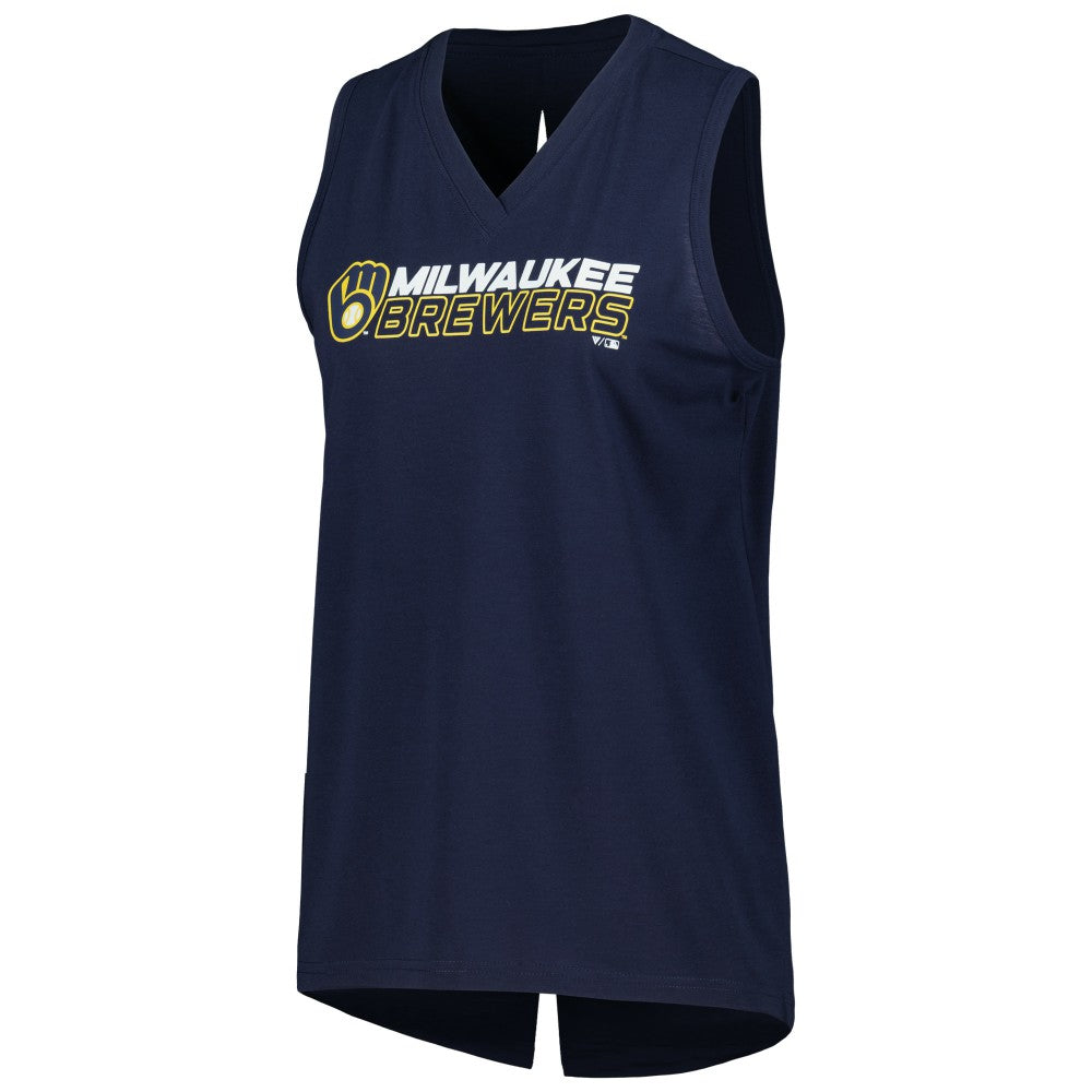 Milwaukee Brewers Levelwear Women's Paisley Chase V-Neck Tank Top Discount