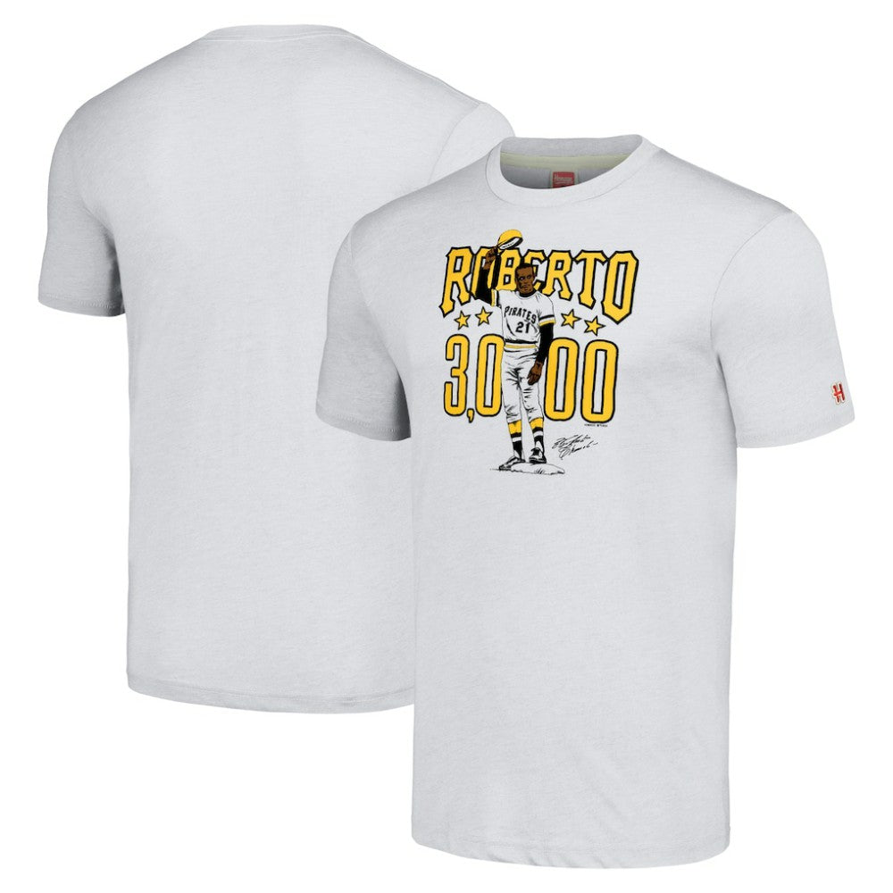 Roberto Clemente Pittsburgh Pirates Homage Illustration Tri-Blend T-Shirt Outlet