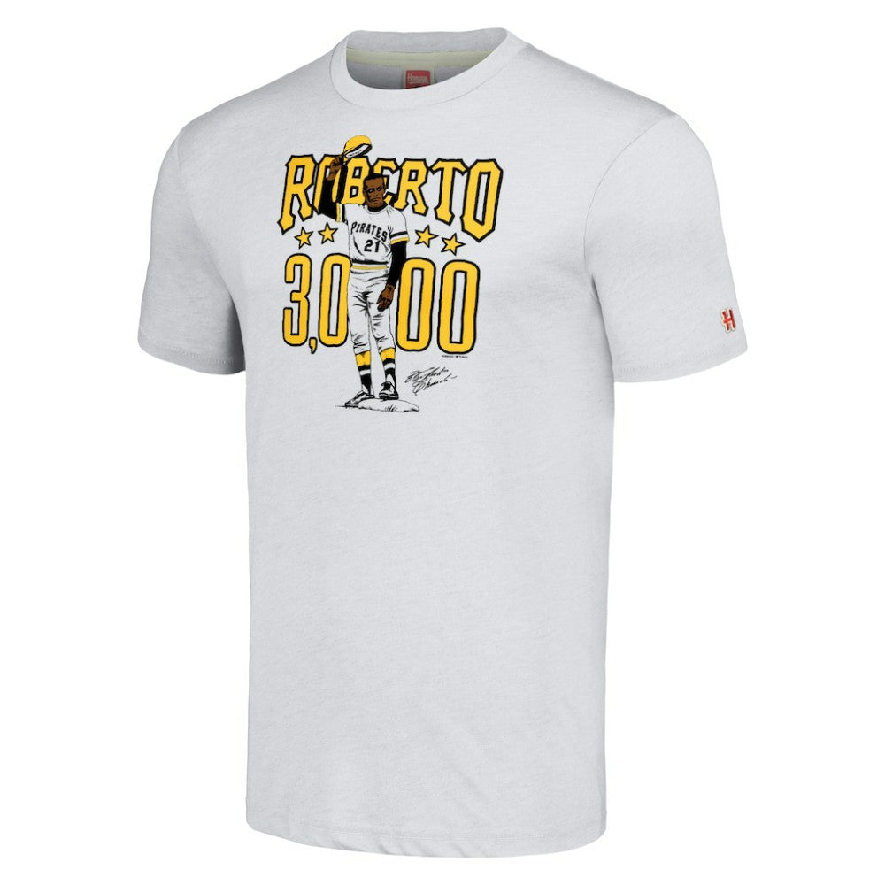 Roberto Clemente Pittsburgh Pirates Homage Illustration Tri-Blend T-Shirt Outlet