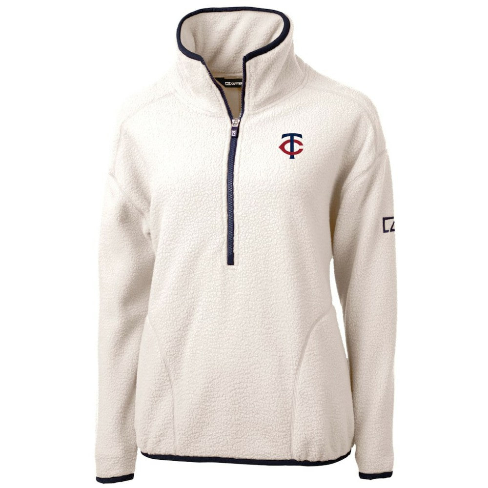 Minnesota Twins Cutter & Buck Women's Cascade Eco Sherpa Half-Zip Pullover Jacket Outlet