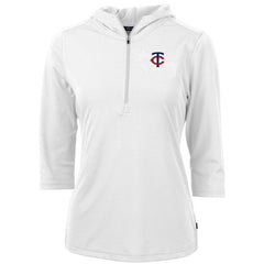 Minnesota Twins Cutter & Buck Women's DryTec Virtue Eco Pique Recycled Half-Zip Pullover Hoodie Top Outlet
