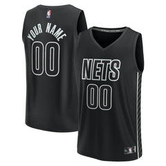 Fanatics Brooklyn Nets Youth Fast Break Replica Custom Jersey Statement Edition Black