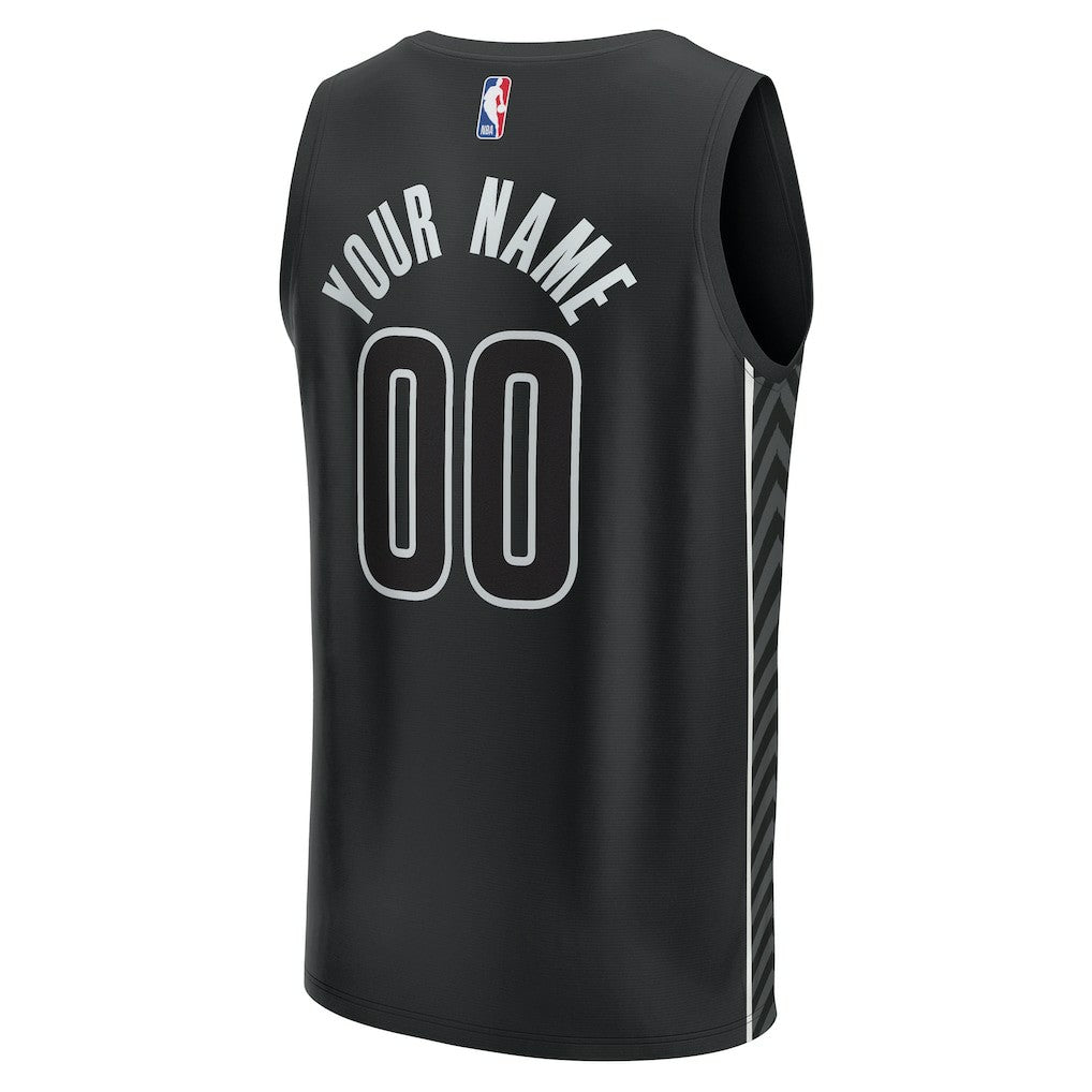 Fanatics Brooklyn Nets Youth Fast Break Replica Custom Jersey Statement Edition Black