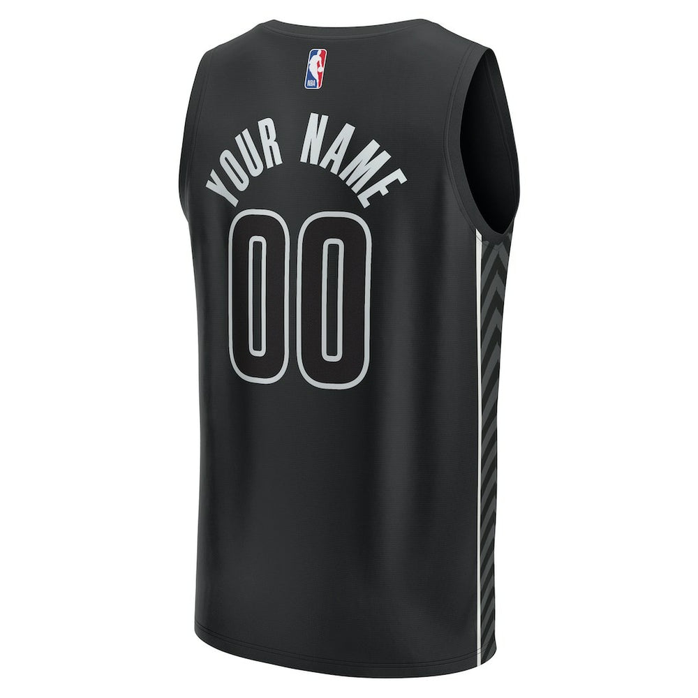 Fanatics Brooklyn Nets Youth Fast Break Replica Custom Jersey Statement Edition Black