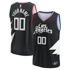 Fanatics LA Clippers Youth Fast Break Replica Custom Jersey Statement Edition Black