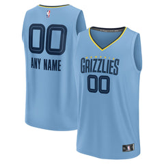 Fanatics Memphis Grizzlies Youth Fast Break Replica Custom Jersey Statement Edition Light Blue