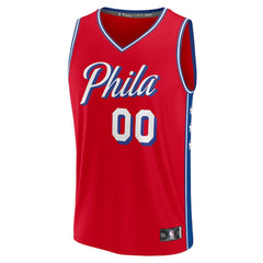 Fanatics Philadelphia 76ers Youth Fast Break Replica Custom Jersey Statement Edition Red