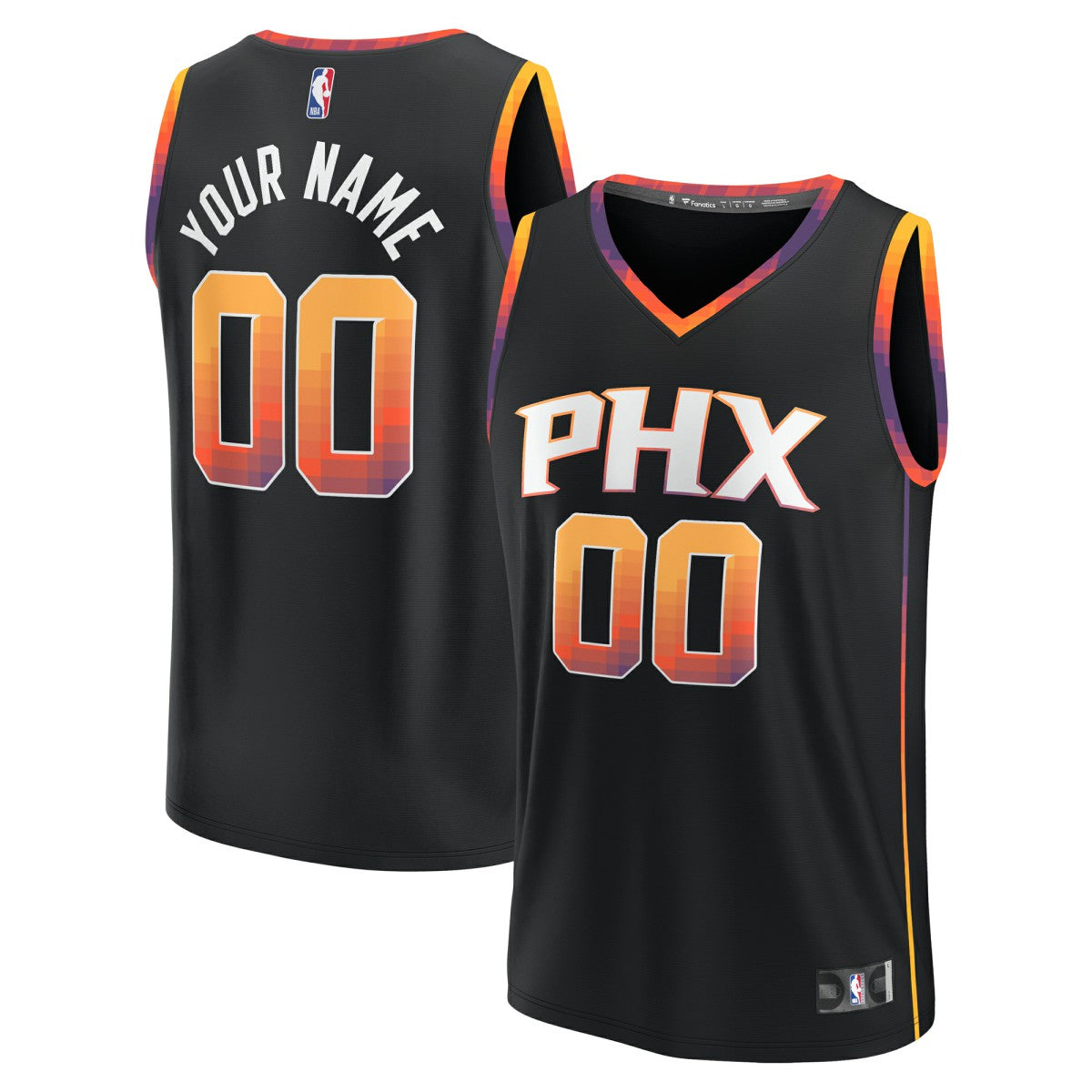 Fanatics Phoenix Suns Youth Fast Break Replica Custom Jersey Statement Edition Black