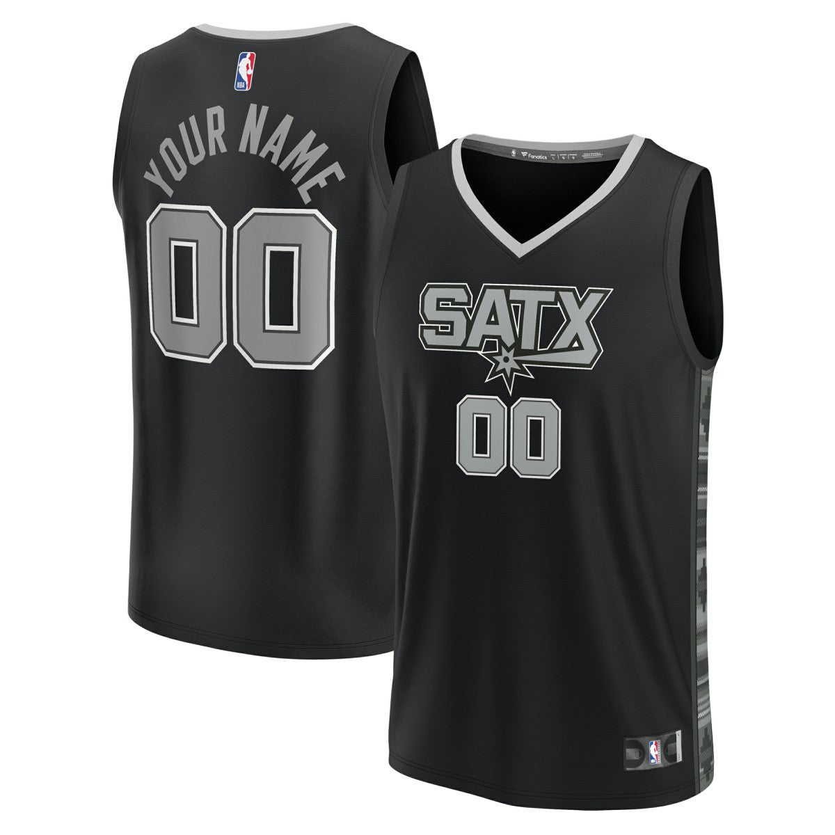 Fanatics San Antonio Spurs Youth Fast Break Replica Custom Jersey Statement Edition Black