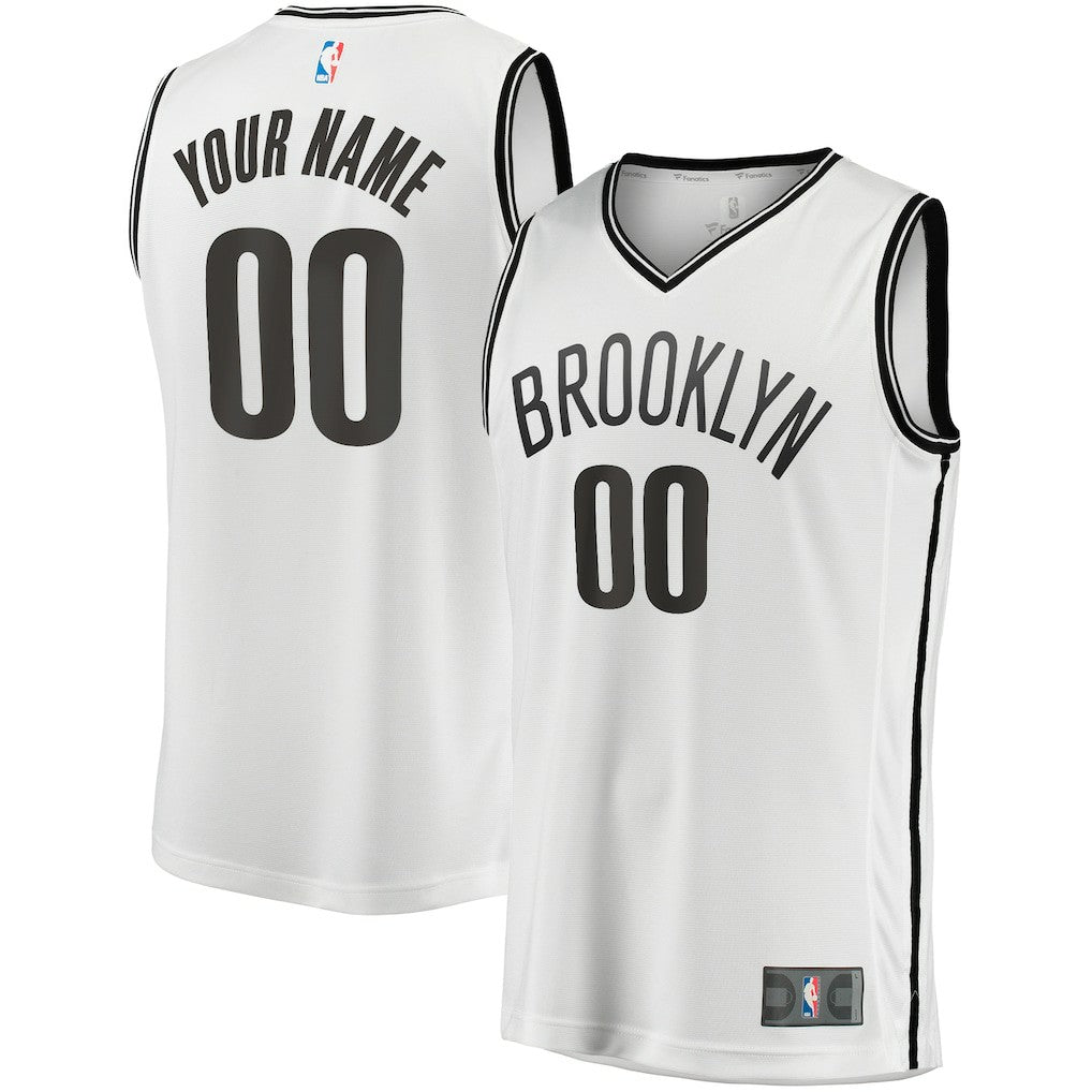 Fanatics Brooklyn Nets Fast Break Custom Replica Jersey Association Edition White