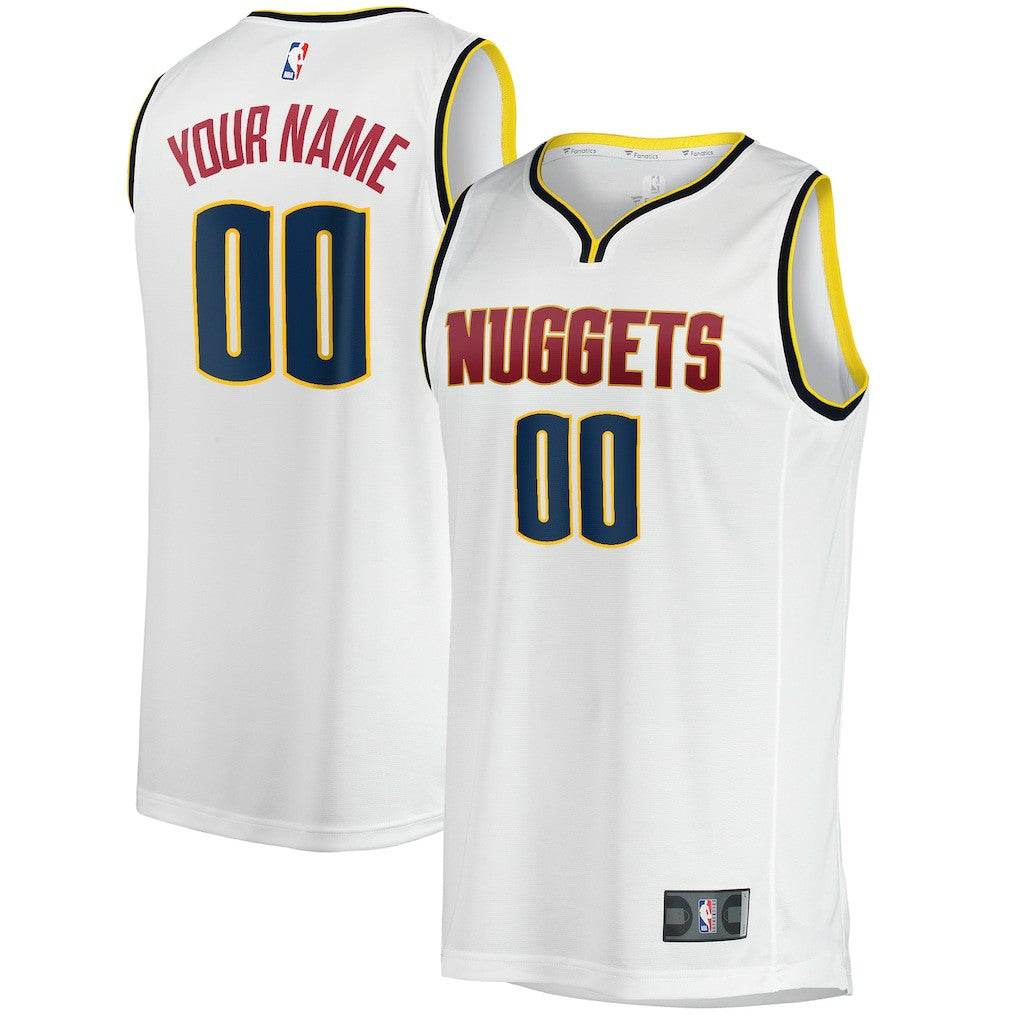 Fanatics Denver Nuggets Fast Break Custom Replica Jersey Association Editi- White