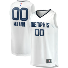 Fanatics Memphis Grizzlies Fast Break Custom Replica Jersey Association Edition White