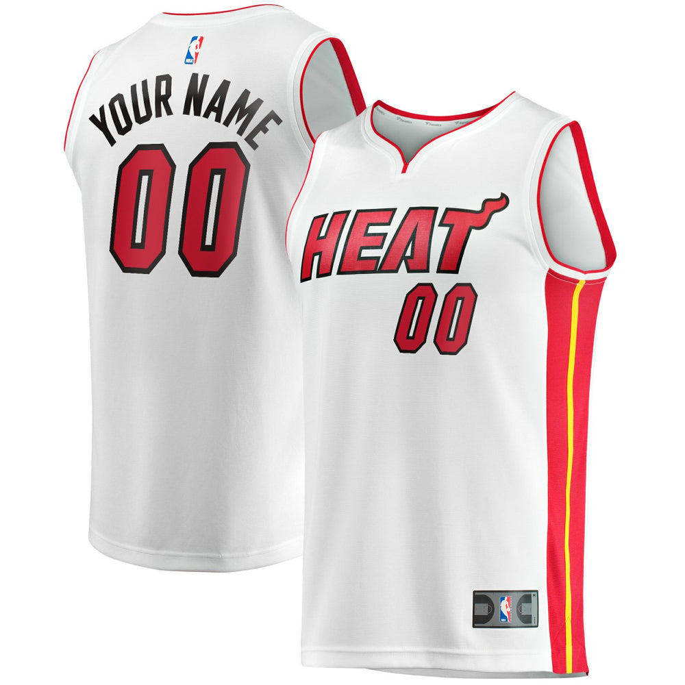 Fanatics Miami Heat Fast Break Custom Replica Jersey Association Edition White