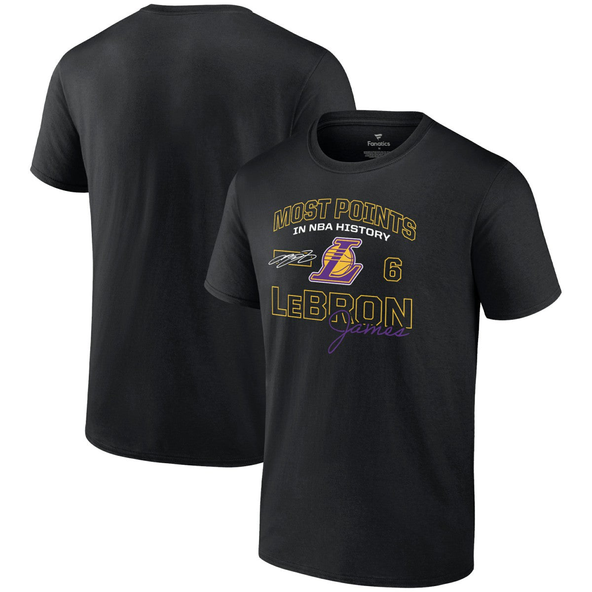 LeBron James Los Angeles Lakers Most Points in NBA History T-Shirt Black