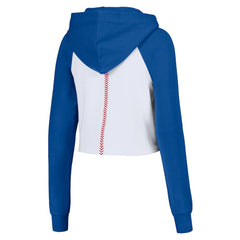Chicago Cubs Lusso Women's Jane Raglan Quarter-Zip Tri-Blend Cropped Pullover Hoodie Online