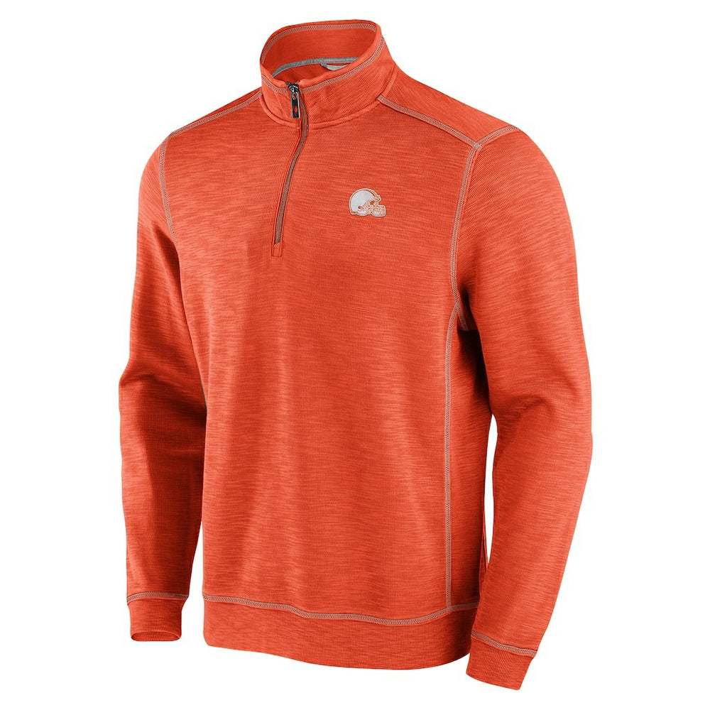 Cleveland Browns Tobago Bay Tri-Blend Half-Zip Sweatshirt - Orange - Tommy Bahama
