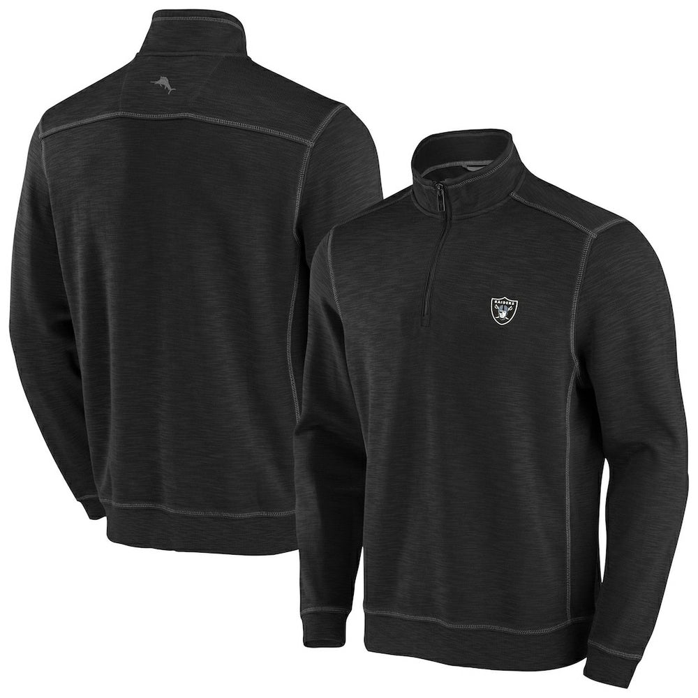 Las Vegas Raiders Big & Tall Tobago Bay Half-Zip Sweatshirt - Black - Tommy Bahama