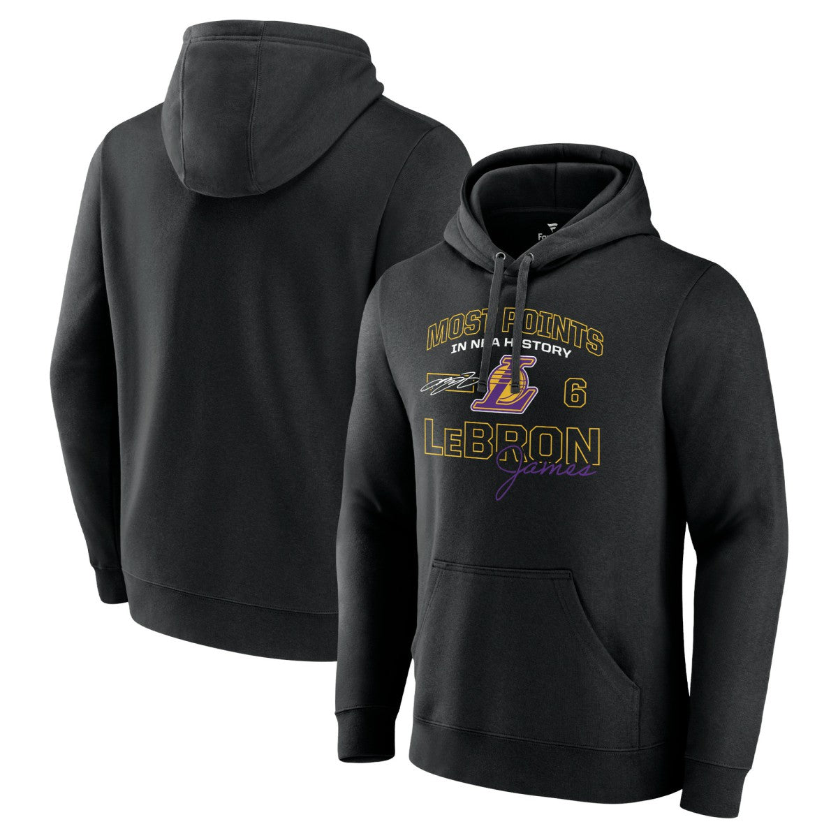 LeBron James Los Angeles Lakers Most Points in NBA History Pullover Hoodie Black