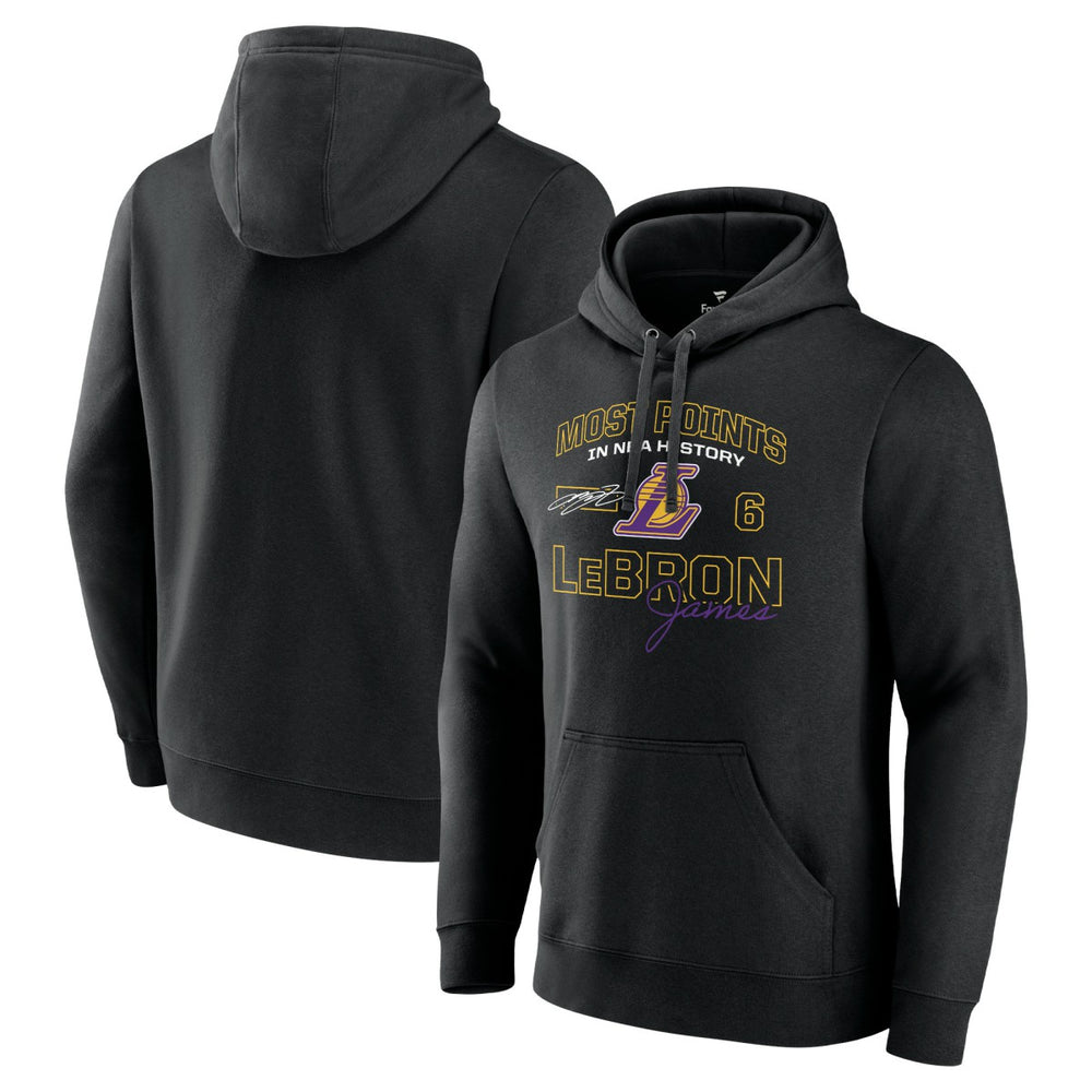 LeBron James Los Angeles Lakers Most Points in NBA History Pullover Hoodie Black