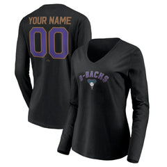 Arizona Diamondbacks Women's Cooperstown Collection Personalized Winning Streak Long Sleeve V-Neck T-Shirt Outlet