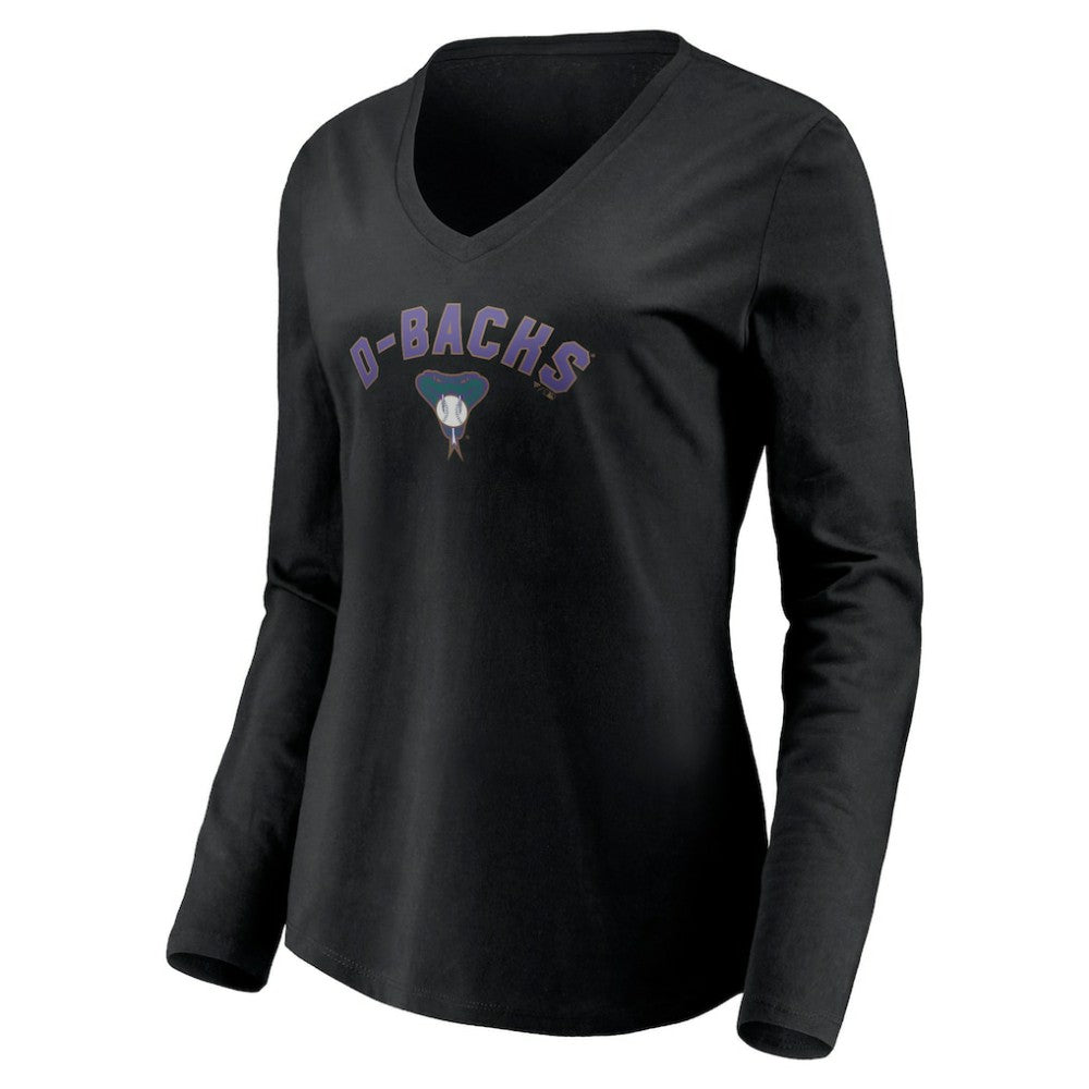 Arizona Diamondbacks Women's Cooperstown Collection Personalized Winning Streak Long Sleeve V-Neck T-Shirt Outlet