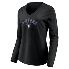 Arizona Diamondbacks Women's Cooperstown Collection Personalized Winning Streak Long Sleeve V-Neck T-Shirt Outlet