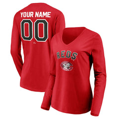 Cincinnati Reds Women's Cooperstown Collection Personalized Winning Streak Long Sleeve V-Neck T-Shirt for sale