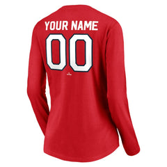 Washington Nationals Women's Cooperstown Collection Personalized Winning Streak Long Sleeve V-Neck T-Shirt Outlet