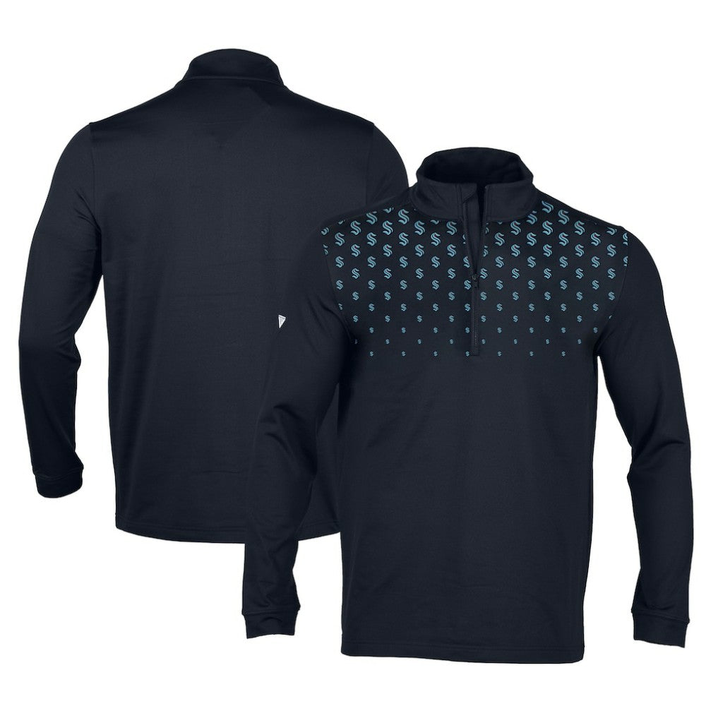 Seattle Kraken Levelwear NHL x PGA Scout Midlayer Quarter-Zip Pullover Top - Navy | NHL online