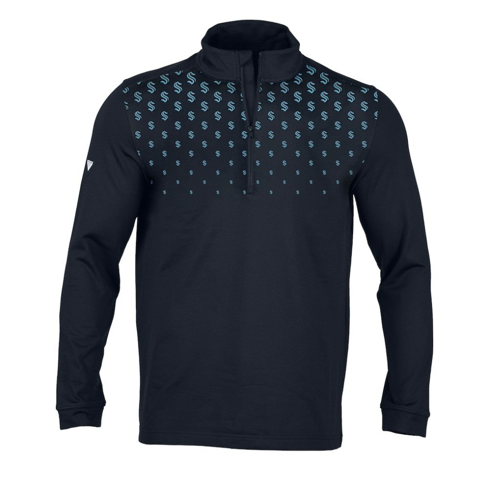 Seattle Kraken Levelwear NHL x PGA Scout Midlayer Quarter-Zip Pullover Top - Navy | NHL online