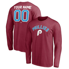 Philadelphia Phillies Personalized Cooperstown Collection Alternate Winning Streak Long Sleeve T-Shirt for sale