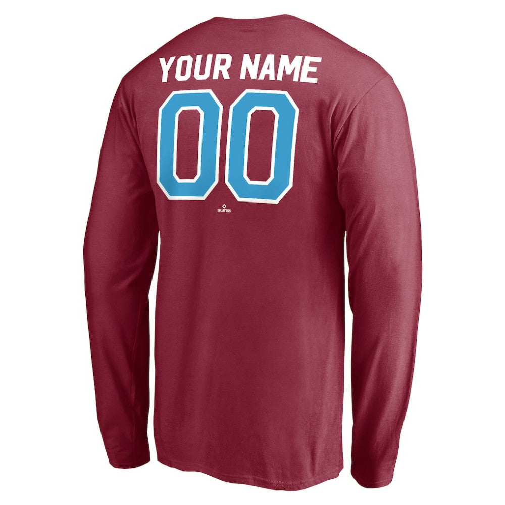 Philadelphia Phillies Personalized Cooperstown Collection Alternate Winning Streak Long Sleeve T-Shirt for sale