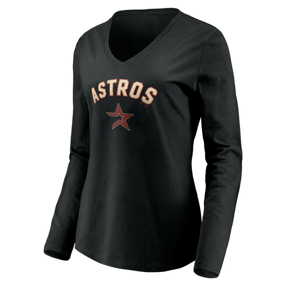 Houston Astros Women's Personalized Cooperstown Collection Alternate Winning Streak Long Sleeve V-Neck T-Shirt for sale