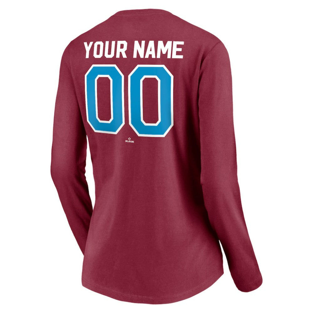 Philadelphia Phillies Women's Personalized Cooperstown Collection Alternate Winning Streak Long Sleeve V-Neck T-Shirt Online