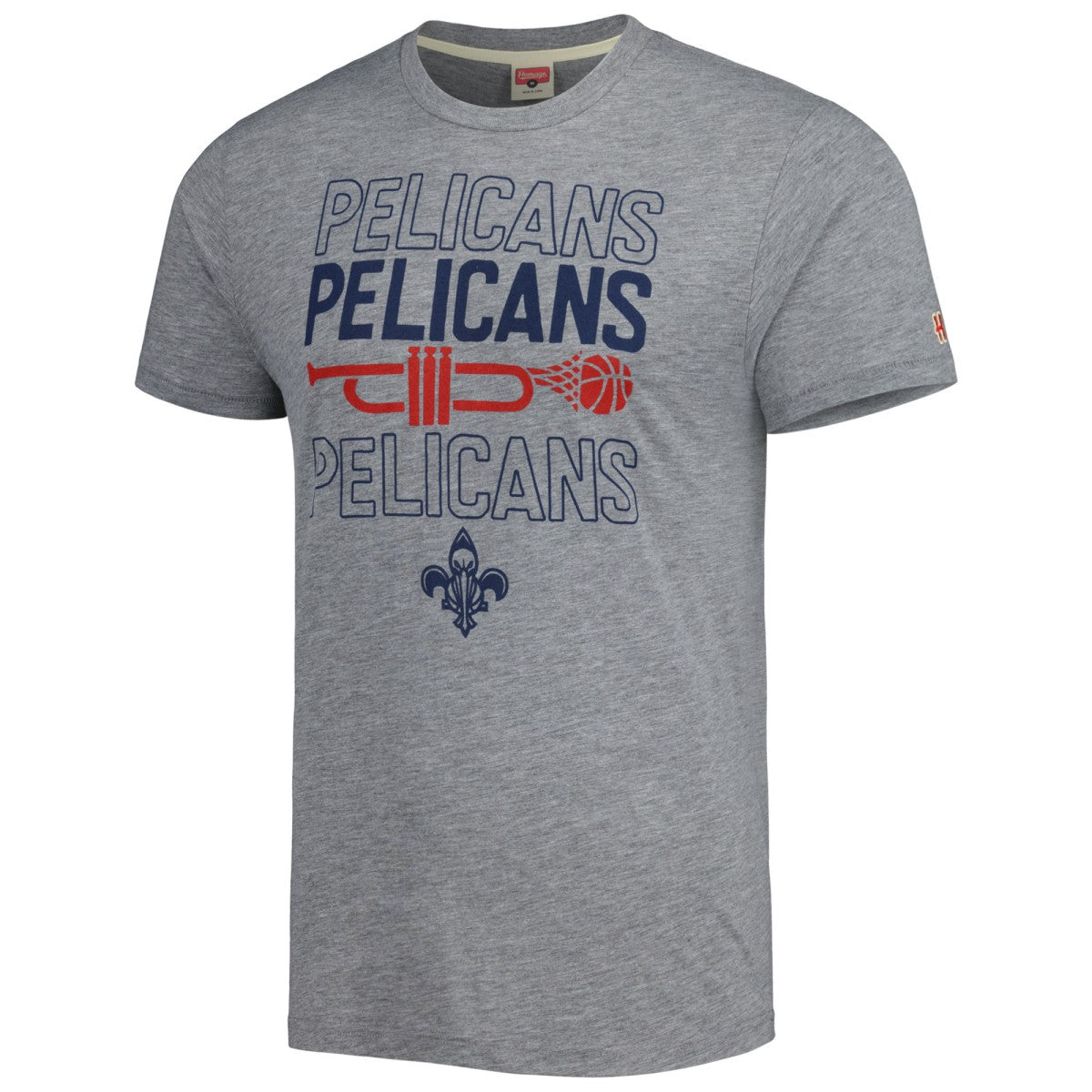 New Orleans Pelicans Homage Unisex Hometown Hyper Local Tri-Blend T-Shirt Heather Gray