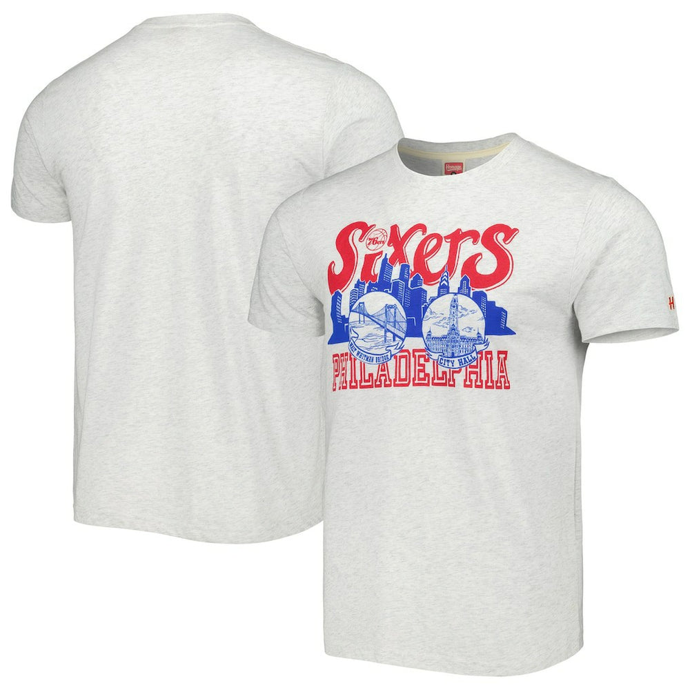 Philadelphia 76ers Homage Unisex Hometown Hyper Local Tri-Blend T-Shirt Ash