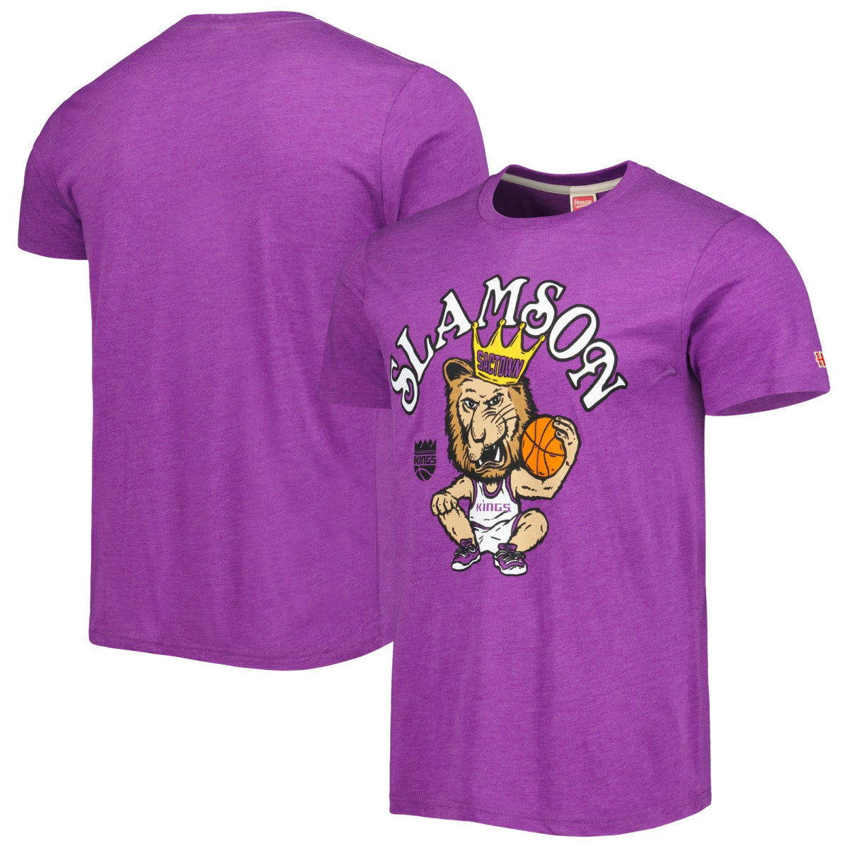 Sacramento Kings Homage Unisex Team Mascot Tri-Blend T-Shirt Purple
