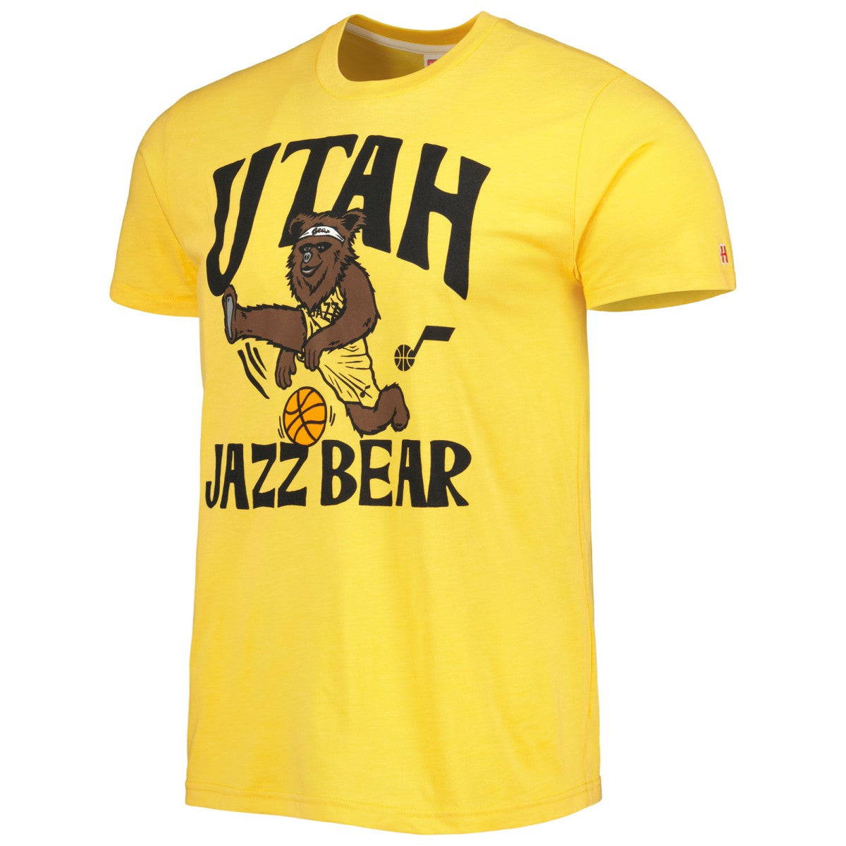 Utah Jazz Homage Unisex Team Mascot Tri-Blend T-Shirt Gold