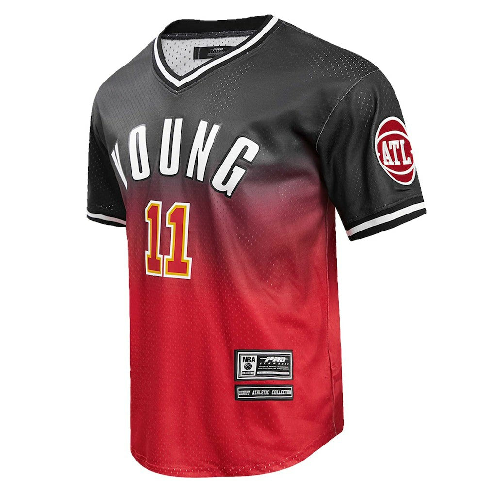 Trae Young Atlanta Hawks Post Ombre Name & Number T-Shirt Black/Red