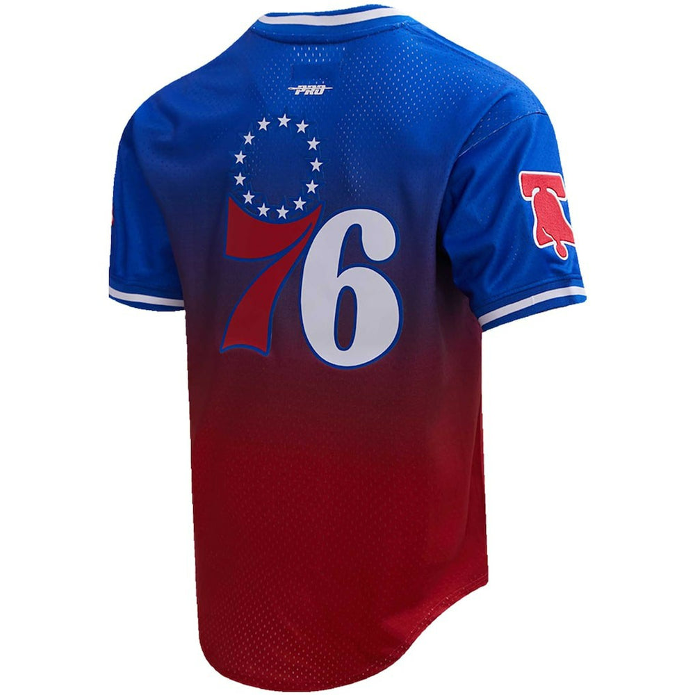Joel Embiid Philadelphia 76ers Post Ombre Name & Number T-Shirt Royal/Red